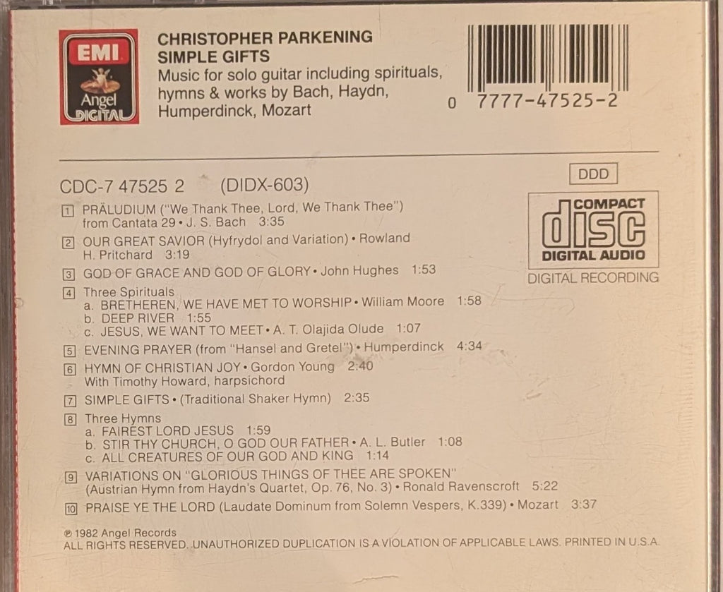 Simple Gifts by Christopher Parkening