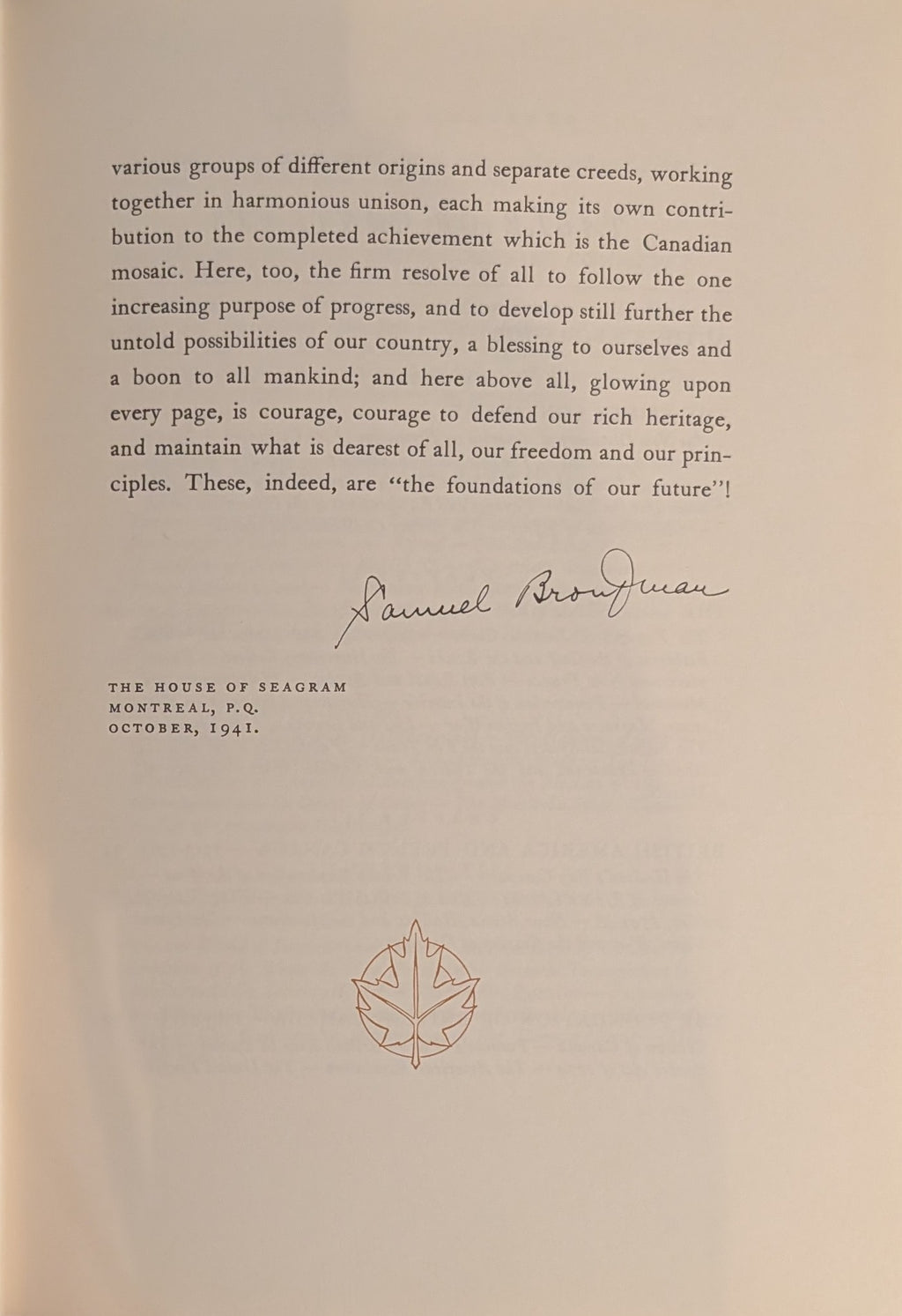 Canada: The Foundations of Its Future