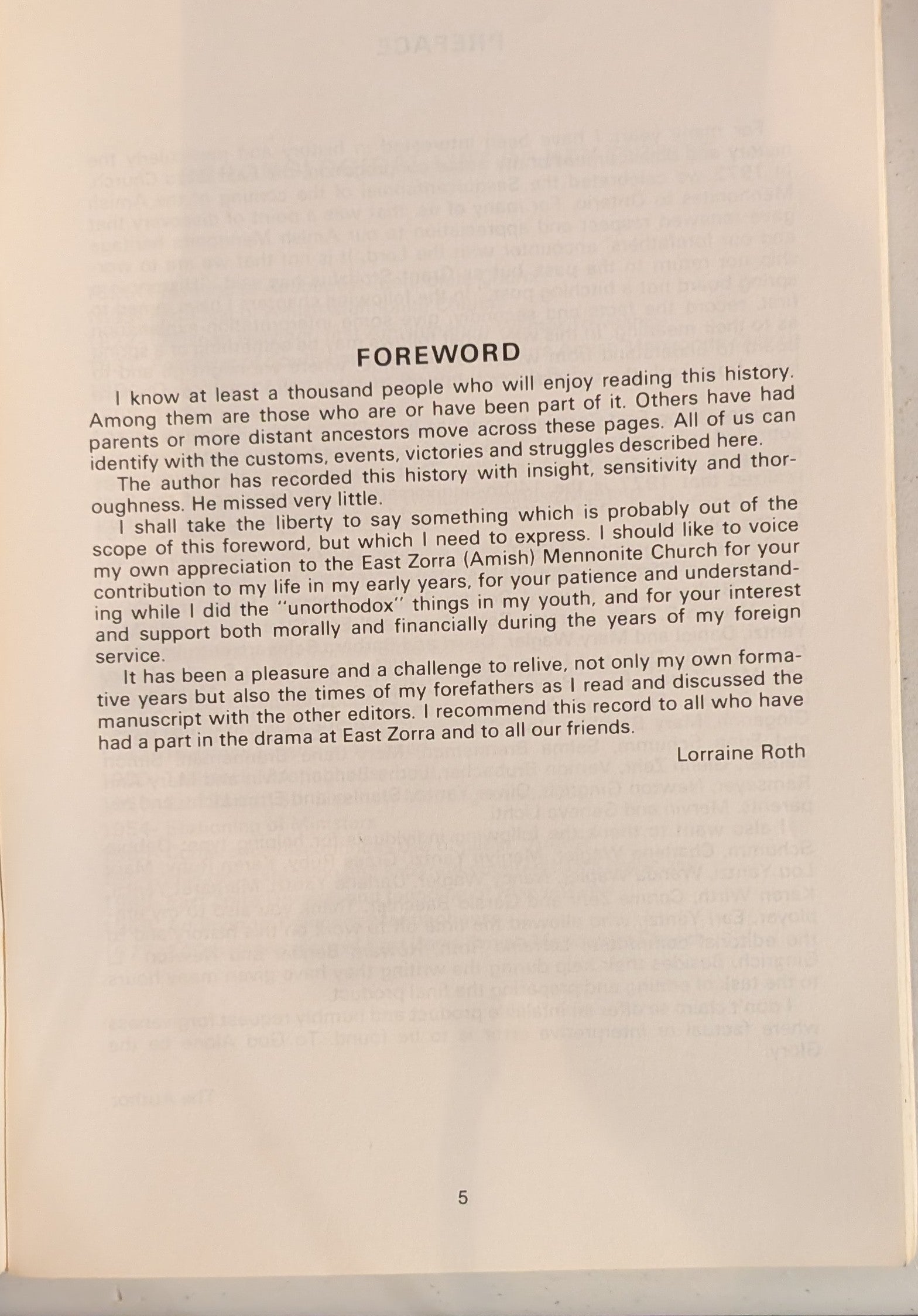 A History of the East Zorra (Amish) Mennonite Church, 1837–1977