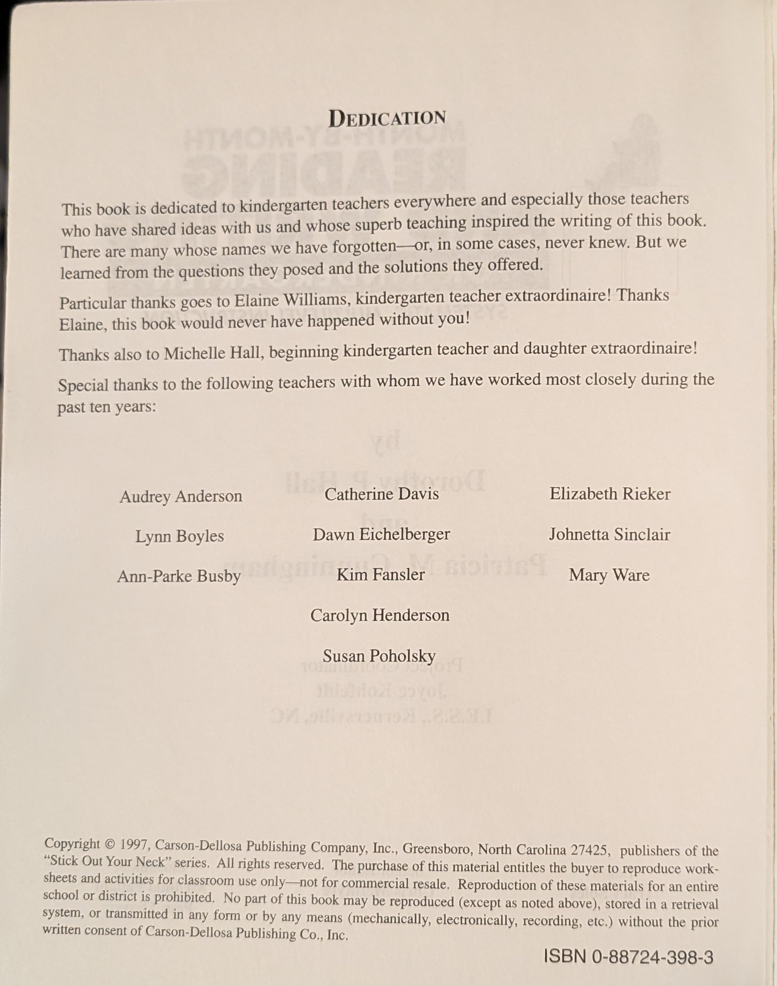 Month-by-Month Reading and Writing for Kindergarten